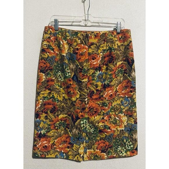 Talbots Skirt Womens 8 Autumn Floral Straight Pencil Knee Length Fully Lined - Picture 3 of 8